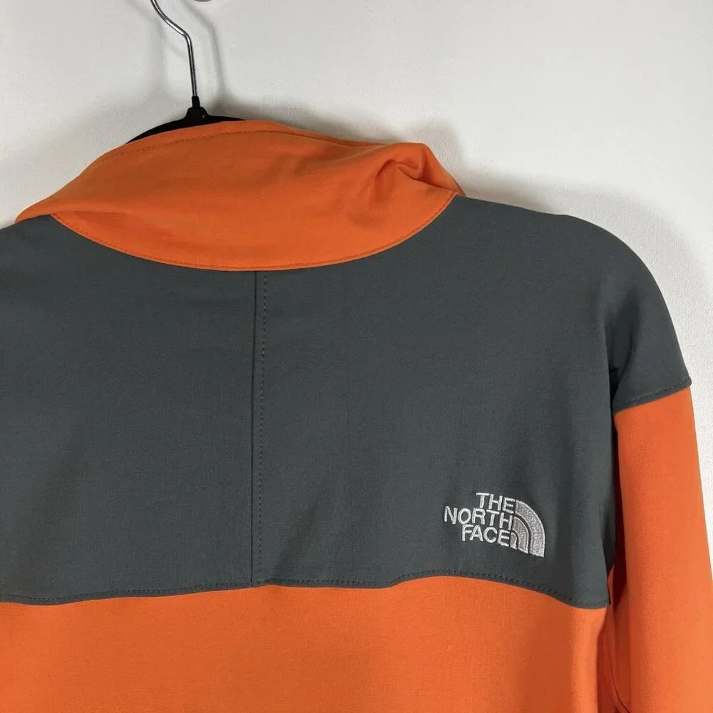 The North Face Softshell Full Zip Jacket Size medium Orange Dark Grey Outdoor